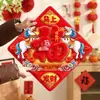 Pegatinas de Puerta del Zodiaco 2026 Modelo Nuevo para la Puerta de Entrada del Año Nuevo y Festival de Primavera, Pegatinas de Caracteres de Fortuna Planos Falsos 5D para Montaje de Escena y Decoraciones de Año Nuevo