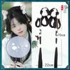 Peruca hanfu estilo antigo coque de traje antigo peruca de peça única estilo preguiçoso bolsa para peruca faixa de cabeça bola de pelo diária outono e inverno conjunto completo