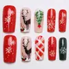 24 Peças de Unhas Postiças de Natal Novas, Árvore de Natal Vermelha, Flocos de Neve, Cervos e Outros Padrões, Manicure Quadrada Média