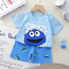 Novo Conjunto de Manga Curta Infantil, Shorts de Verão 100% Algodão para Meninos, Roupas de Camiseta para Exportação de Meninas, Conjunto de Duas Peças de Roupa Infantil