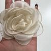 Flor Camelia Estilo Coreano Borde Quemado 8cm Accesorios DIY Accesorios para el Cabello para Niñas Tocado Flor de Tela Gasa de Nieve Camelia Capoc Grande