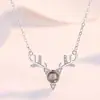 Collar de Proyección de Memoria Mismo Amor de Douyin Collar Te Amo en 100 Idiomas Joyería de Plata Transfronteriza para Mujer