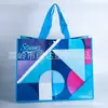 Bolsa de Pano Revestida de PP Bolsa de Mão Não Tecida Estampa de Cobra Bolsa de Compras Colorida Costura Azul Elegante Alta Qualidade Bolsa Tecida