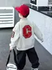 Q083 Chaqueta de Béisbol para Niños, Nuevo Estilo Primavera y Otoño, Atuendo de Bebé de Moda, Chaqueta Blanca para Niños para Otoño
