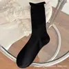 Meias Femininas Zhuji Meias Amontoadas Meias Longas Finas de Verão Malha Respirável Estilo Coreano Estilo ins Sapatos Brancos Meias Sem Costura