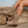 Comércio Exterior Transfronteiriço Tamanho Grande Outono e Inverno 2026 Novo Estilo Botas para Mulheres Vazadas em Forma de Estrela Bico Fino Salto Grosso Retro Botas Martin para Mulheres