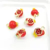 Pendente Divertido Fruta Romã Pimenta com Gotejamento de Óleo Acessórios para Colar Pulseira DIY Feito à Mão Pingente para Bolsa Estilo Pastoral