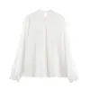 Ins estilo europeo y americano transfronterizo 2026 nueva moda elegante Amazon para mujer al por mayor blusa top de encaje patchwork para el trabajo