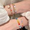 Pulseira Gato Laço Esmalte Pérola Estilo Coreano Estilo Ins Pulseira Doce Amor Coração de Menina Pulseira Versátil para Mulheres