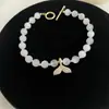 Pulsera de Zirconia Perla Rosa Manta Francesa 2025 Nuevo Lujo Accesible Exquisito de Nicho Joyería de Mano de Alta Gama