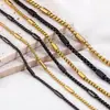 Cadena Fresca y Atrevida Forma de Columna Acero Inoxidable Color Dorado 18K Retención de Color Material para Pulsera DIY Collar Cadena de Bolsa de Joyería