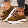 Comercio Exterior Casual Talla Grande 43 Zapatos de Mujer con Cordones para Aumentar la Altura 2026 Otoño Nuevos Zapatos de Mujer Cómodos Suela Suave Tacón Plano Zapatos de Uso Diario