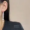 Pendientes de Borla Larga para Primavera y Verano, Combinan con Todo, para Mujer, Lujo Ligero, Gama Alta, Temperamento, Pendientes Atmosféricos, Pendientes, Pendientes de Botón, Resaltan el Rostro, Arete Pequeño, Cierre de Pendiente