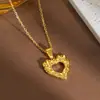 Marca Estilo Francés Choker Corazón de Melocotón Colgante de Corazón Cadena Acero de Titanio Oro de 18K Cadena para Clavícula Ins Collar Venta al por Mayor