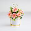 Soporte de flores chapado en oro de estilo nórdico, maceta de flores artificiales, decoración del hogar, adornos, regalos, arte floral para eventos transfronterizos.