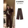 Sudadera con Capucha Deportiva Casual Color Café Marrón Pantalones Chaqueta Conjunto Completo para Mujer Nuevo Otoño Temprano Estilo Coreano 2026
