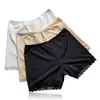 Novedad de Verano Estilo Hielo Seda Anti-Exposición Shorts de Seguridad, Ribete Sexy de Encaje, Shorts Sin Costuras Tallas Grandes para Mujer, Adecuados para Ropa Exterior