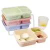 Caixa de Almoço Portátil Três Compartimentos Estilo Japonês Transfronteiriça, Caixa para Fast Food, Caixa de Plástico Selada, Caixa para Conservar Fresco, Caixa de Almoço para Estudantes e Trabalhadores de Escritório