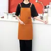 Delantal Impermeable de Lona para Comercio Exterior Transfronterizo con Etiqueta para Supermercado, Cocina, Uso Doméstico, Resistente a Manchas, Resistente al Desgaste, Ropa de Trabajo, Delantal de Longitud Extendida al por Mayor