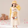 Bata de franela para niñas de otoño e invierno, Bata familiar para niños, Pijama grueso y largo, Ropa de casa para niños y bebés