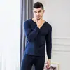 Roupa Térmica Casual Outono e Inverno Masculina com Forro de Fleece Espessada Aquecimento Base à Prova de Frio Terno de Veludo Dourado Roupas e Calças de Outono