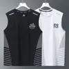 Camiseta Esportiva com Sensação de Gelo para Homens 2026 Novo Uniforme de Basquete Seda de Gelo Respirável Secagem Rápida Top Fitness Sem Mangas Tendência Nacional Camiseta