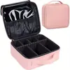 Maleta de Maquiagem para Viagem, Organizador Portátil de Couro PU Maleta de Maquiagem Bolsa de Maquiagem Estojo Cosmético com Alça de Ombro e Divisórias Ajustáveis para Cosméticos Pincéis de Maquiagem Mulheres