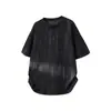 Camiseta Tie-Dye de Manga Corta Sencilla y Elegante para Hombre, Estilo High Street, Corte Holgado, Cuello Redondo, Camiseta Casual de Media Manga