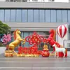 Decoración Personalizada Festival de Primavera 2026 Año del Caballo Escultura de Caballo del Zodiaco en Fibra de Vidrio Mascota de Centro Comercial Adorno de Caballo de Dibujos Animados para Año Nuevo