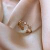 Anillo Abierto de Conejo con Baño de Oro Real Incrustado de Diamantes Moda Elegante Sentido del Diseño Anillo de Lujo Ligero Pulsera Personalizada de Alto Grado