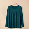 Tops de Primavera Tamanho Plus M-5Xl para Mães Gordinhas, Camisetas de Manga Comprida Femininas Tamanho Plus, Camisetas Básicas de Gola Redonda para Meia-Idade e Idosas para Primavera e Outono