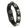 Directo de fábrica popular japonés y coreano pulsera de cuero al por mayor pulsera de piel de vaca fila única pulsera punk calavera