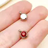 Pendente de Pedra Doze Estrelas Aço Inoxidável Eletrodepositado a Vácuo Cor de Aço Redondo 6mm Furo Vertical Doze Cores Acessórios para Joias DIY