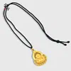 Collar Colgante de Moneda de Buda Maitreya Hueca Chapada en Oro de Estilo Antiguo de Color Duradero, Colgante de Buda Maitreya Estilo Étnico, Nuevo Estilo Chino