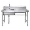 Fregadero de Acero Inoxidable 304 para Cocina, para Uso en Restaurante y Hogar, con Base, Adecuado para Lavar Verduras y Platos