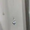 Collar de Plata Cepillada con Forma de Estrella y Corazón Estilo Ins Coreano para Mujer Sensación de Alta Gama Cadena para Clavícula de Lujo Ligero Accesorios Largos de Nicho