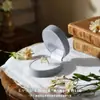 Caja para Anillo de Terciopelo Flocado Punto Millón Tapa abatible Caja de Joyería para Anillo Caja para Colgante de Collar Empaque Caja de Joyería