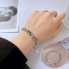 [acero de titanio de cuerpo completo] horno oro real circonita hip hop pulsera dorado moda temperamento coreano simple lujo nicho