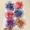 Infantil Dia das Crianças Festivo Feriado Renda Pérola Tiara Cabelo Bola Fofa Cabeça Gaze de Neve com Contas Acessórios de Cabelo Flor Doce Cabeça