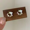 Pendientes Serie Flor de Cerezo Rosa para Mujer, Agujas de Plata, Elásticos, Dulces, Florales, de Nicho, de Gama Alta, Versátiles