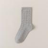 Calcetines de algodón absorbentes de sudor de doble aguja para otoño e invierno, calcetines de pila de color sólido para mujer, calcetines de mujer con giro tridimensional de viento académico, calcetines de tubo grises