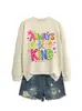 Sudadera casual y cómoda para mujer con estampado floral de grafiti "always be kind", elegante, para comercio exterior, sitio independiente Amazon eBay