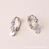 Brincos de Disco com Diamante Único em Prata Esterlina S925, Brincos Femininos para Dama, Estilo Simples, Brincos Modernos e Versáteis Fabricante Atacado