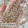 Pedras Strass Mini Flat-Back Populares para Nail Art na Cor Champagne, em Formato de Coração, Gota, Marquise e Cristais Irregulares, Decorações Deslumbrantes e Versáteis para Nail Art