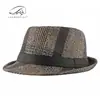 Sombreros de Cuadros Estilo Retro Británico para Hombre, Sombreros de Lana de Caballero para Personas de Mediana Edad y Mayores, Sombreros de Jazz al por Mayor