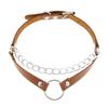 Oye E-Commerce Transfronterizo Suministro Europeo y Americano Original Nuevo Punk Cadena a Juego Anillo con Forma de O de Doble Línea Collar de Piel Sintética