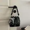 Bolso de mano de moda de lunares con cordón, estilo ins, para mujer, nuevo bolso cruzado versátil 2026, bolso tote pequeño súper popular