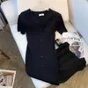 Elegante vestido de seda helada para dama estilo coreano, ceñido a la cintura para figuras petite, único vestido negro pequeño inspirado en Hepburn estilo Hong Kong, vestido largo hasta la rodilla