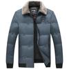 Moderna Ropa Exterior de Algodón para Hombre con Cuello de Piel Ropa Exterior de Invierno Abrigada Corta de Algodón Cálida Cuello Solapa Ropa Exterior de Algodón con Relleno Casual de Invierno
