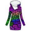 Moletom com Capuz Feminino da Amazon, Mais Vendido, Moderno, Estampa Digital 3D de Penas, Vestido Moletom para Mulheres para o Outono no Trajeto para o Trabalho